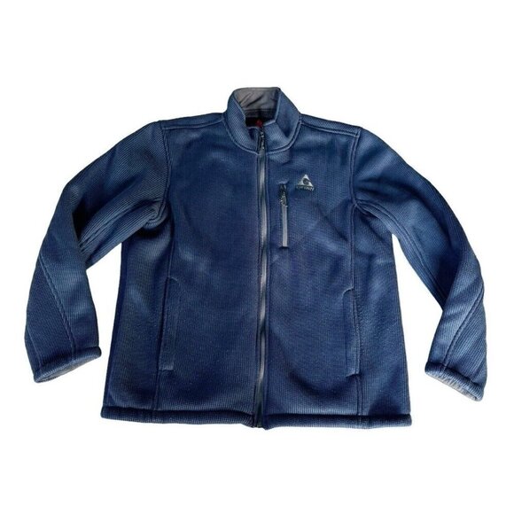 Gerry Men's Size L Blue Textured Waffle Knit Fleece-Lined Full Zip Jacket - Picture 10 of 11